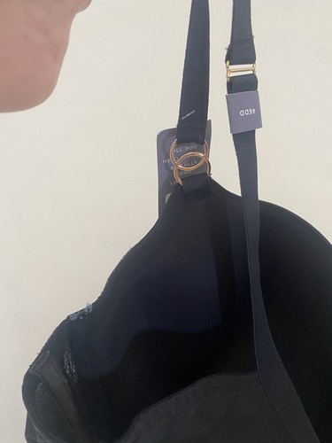Cacique Bra 46DD Lightly Lined Balconette Black Gold Shimmer Underwired Sexy NWT - Picture 8 of 14