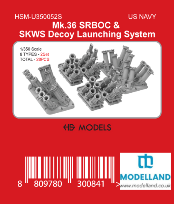 HS Model HSM-U350052S Mk36 SRBOC & SKWS Decoy Launchers 28 PCS Scale 1/350