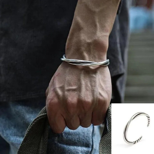 Bracciale donna uomo retrò vintage oro sterling 925 argento piuma - Foto 26 di 29