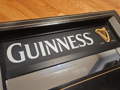 Guinness Beer Mirrored Coat Hanger Bar Pub Mirror Sign 22"×14" NEW - Picture 3 of 7