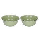 2pcs Retro Style Enameled Bowls Soup Bowls Vintage Style for Home enamel basin
