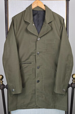 METRO Handmade in South Africa Mens Small Long Chore Coat Canvas Twill OD Green
