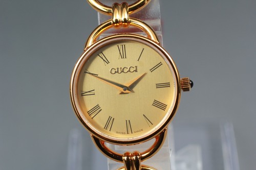Vintage [NEAR MINT w/ Box] GUCCI 6000.2.L Gold Dial Qz Womens Watch From JAPAN - Picture 2 of 12
