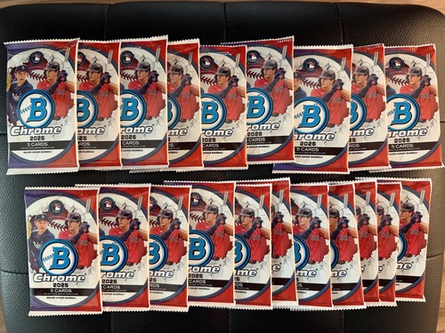 2025 Bowman Chrome Mega Box TWENTY (20) Sealed Base Packs - Red Rookies 💎