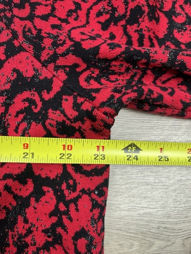 J. Jill Sweater Womens Size XL Red Black Gemstone Sparkle Damask Cottagecore - Picture 8 of 11