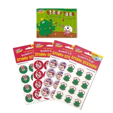 Retro Scratch 'n Sniff Stinky Stickers® Christmas Set NEW IN FACTORY SEALED PKG