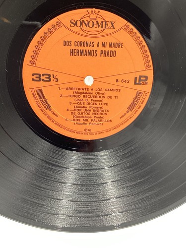 HERMANOS PRADO dos coronas a mi madre (78’ SONO-MEX VINYL LP MÉXICO) EX/EX+ - Picture 5 of 6