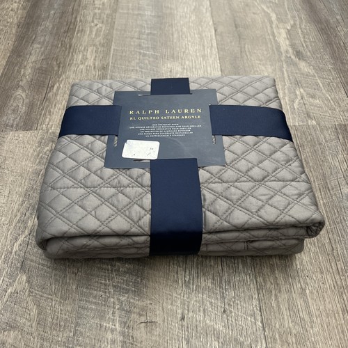 Ralph Lauren cuscino trapuntato raso Argyle standard finta grafite $145 - Foto 2 di 6