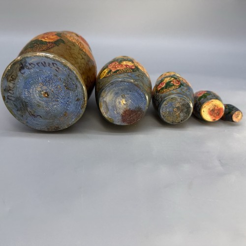 Juego de 5 muñecas anidadoras matrioska rusas de madera vintage pintadas a mano - Imagen 13 de 20
