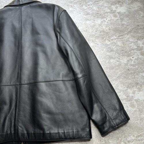Vintage Y2K Dockers Black Leather Jacket Men’s XL Quilted Lining Genuine Leather - Picture 9 of 13