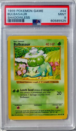 [PSA 9] 1999 Pokemon Shadowless Base Set Trio Starter Lot Squirtle Ivysaur Charm - Picture 18 of 21