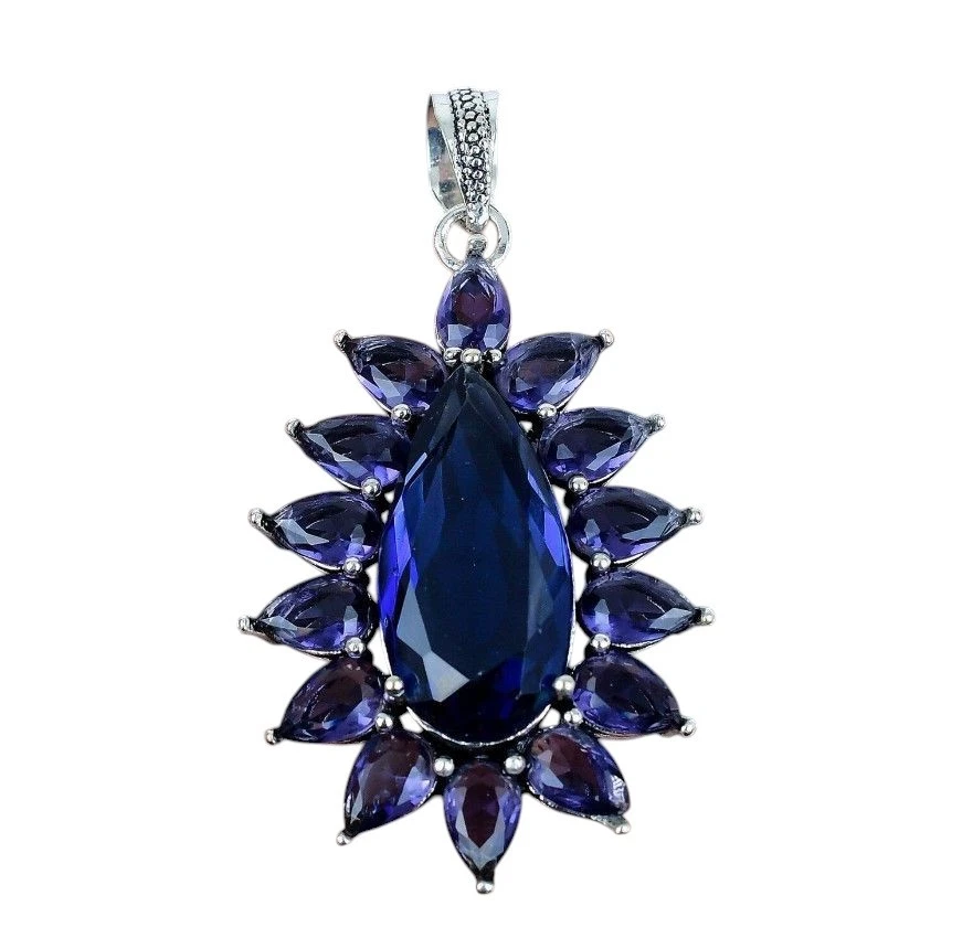 Tanzanite gemstone handmade 925 sterling silver jewelry pendant - Image 3 of 4