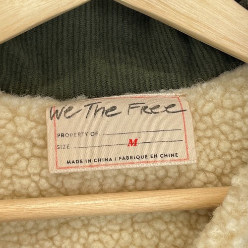 Chaqueta reversible de peluche WE THE FREE People Arnelle acolchada polar verde crema M - Imagen 5 de 9