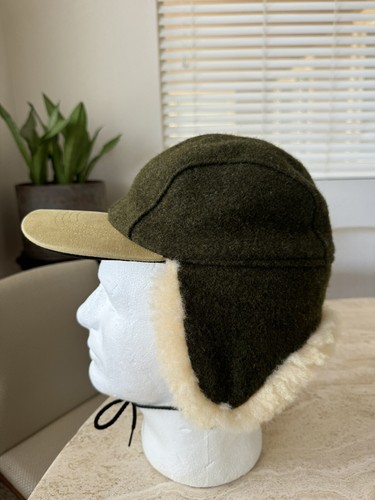 Filson Double Mackinaw Shearling Wool Kids Cap USA SZ M Acorn Hat Forest Green - Picture 9 of 15
