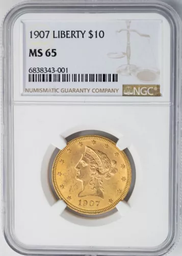 1907 $10 Gold Liberty MS65 NGC 949825-46