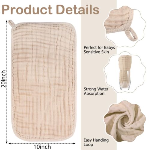 6PCS Muslin Hooded Baby Bath Towels 32"x32" Soft Cotton for Infant & Newborn - Picture 3 of 6