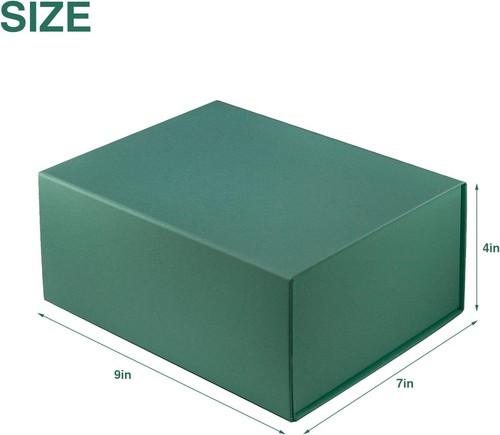 Green Gift Box,9" X 7" X 4" Gift Box with Lids for Presents Magnetic Closure for - Picture 2 of 11