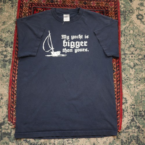 Yachting Vintage Sailboat Shirt 90s Large Y2K Sea Sailing Yacht Tee Yale Black - Picture 2 of 9