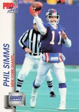 Phil Simms 1992 NFL ProSet Football Card #595
