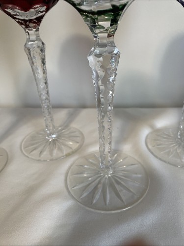 Schliff auf Klarglas Kristall 8 1/2" 4er Set Nachtmann Weingläser Kelche - Bild 6 von 6