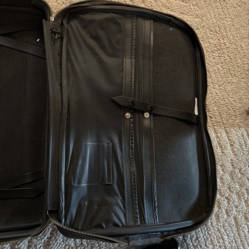 TWA Airlines Black Leather Soft Sided Briefcase Bag Vintage 1960s Or 1970s - Picture 9 of 13