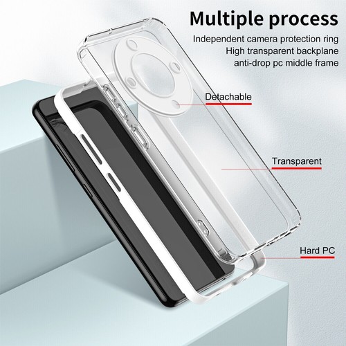For Honor Magic5 Lite, Shockproof Hybrid Armor Bumper Clear Crystal Cover Case - Picture 16 of 25
