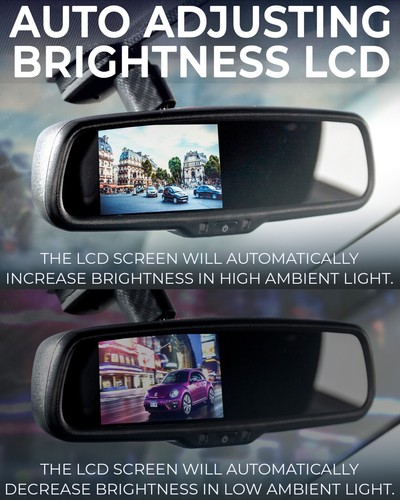 Master Tailgaters Rear View Mirror with 4.3” LCD Screen and 170° Backup Camera - Picture 4 of 9