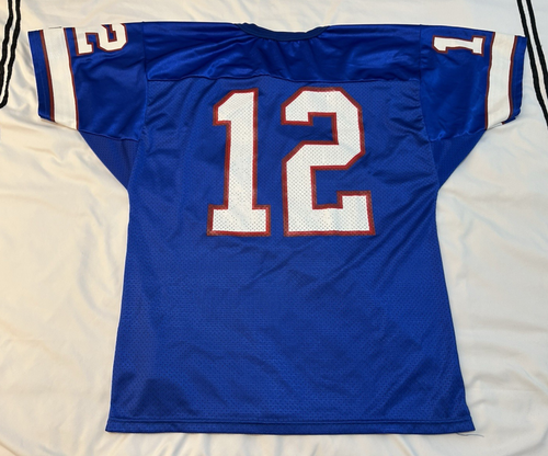 Vtg Wilson JIM KELLY #12 Buffalo Bills Jersey Mens XL Blue - Picture 11 of 11