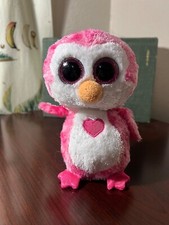 Ty Beanie Boos Juliet the Pink Penguin Plush Toy Glitter Eyes Medium Soft Toy
