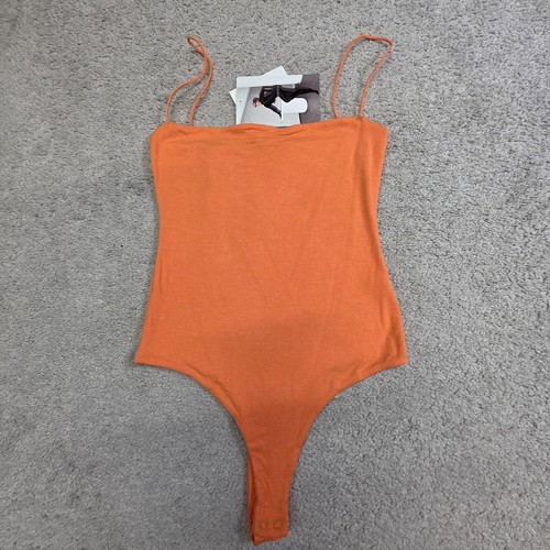 Naked Wardrobe Body Suit Woman's Orange Peel Sleeveless Crew Neck Small NEW - Imagen 1 de 11