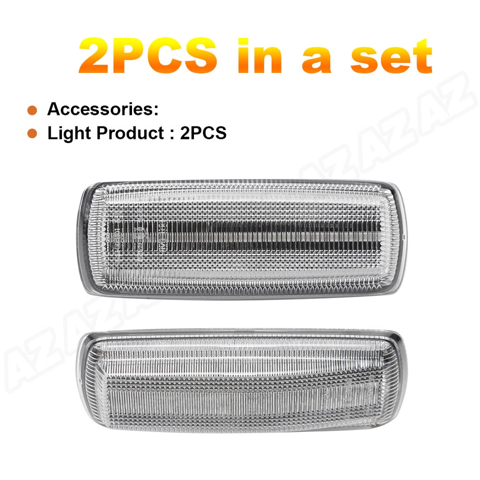 Clear Lens Amber Full LED Side Marker Lights For 1989-1998 Nissan 180SX S13 - Imagem 4 de 4