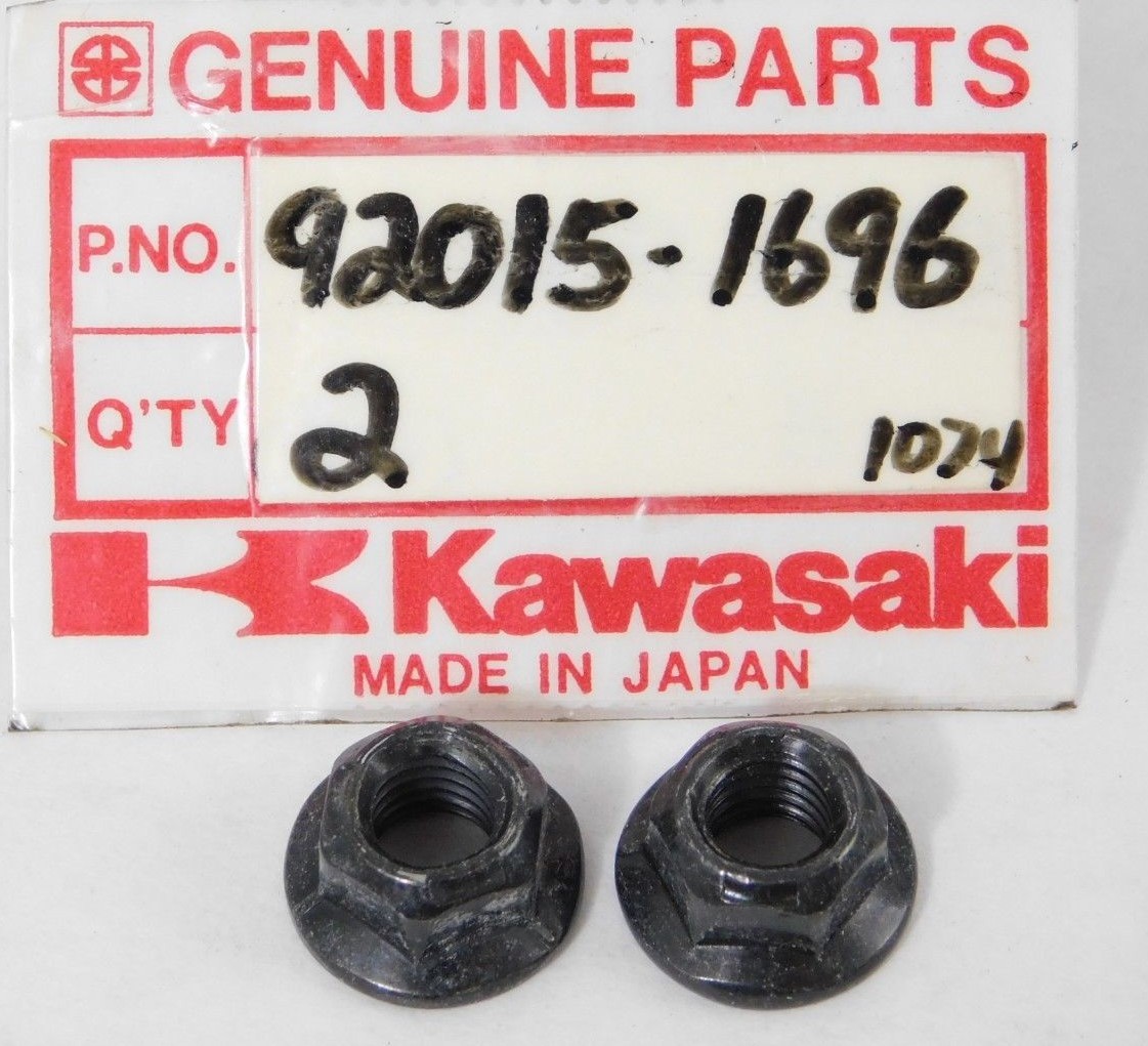 2 pc NEW 1990-10 Kawasaki Flange Lock Nut 8mm KAF KMX KVF ZX