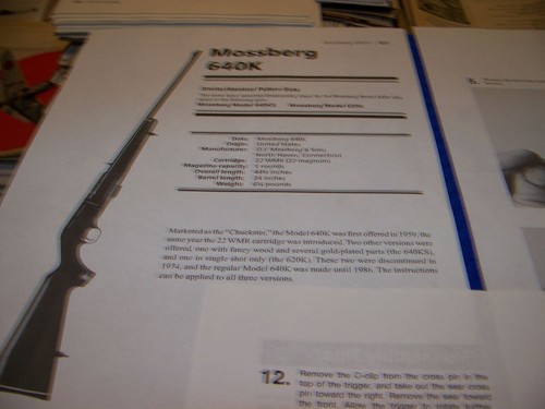 MOSSBERG 640K & REMINGTON MODEL 121A RIFLES..DISASSEMBLY/STRIP & DETAILS (424MM) - Picture 2 of 11