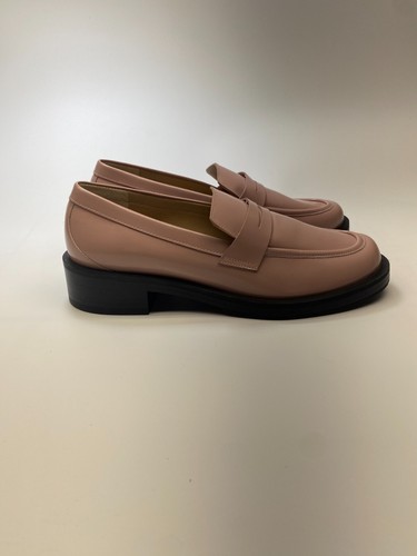 Stuart Weitzman Women's Palmer Bold Ballet Pink Penny Patent Leather Loafers 7.5 - Picture 2 of 9