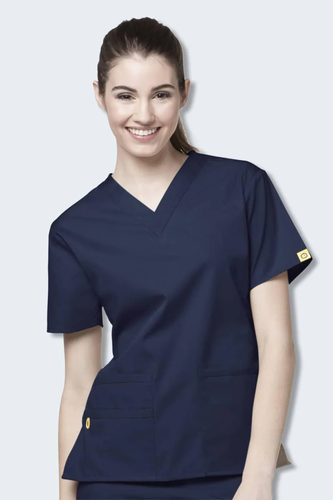 Women's V-Neck Scrub Top - 2 Pockets, ID Loop, Phone Pocket, Nurse shirt - Picture 74 of 86