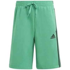adidas Mens 3 Stripes 10" Fleece Shorts, Green, S
