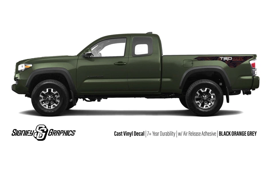 Juego de calcomanías adhesivas todo terreno Toyota Tacoma topo de cabecera TRD 4x4 2016-2023 Foto 2 de 3