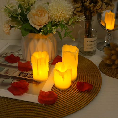 3PCS Flameless Battery Operated LED Pillar Candles Tea lights Wedding Xmas Decor - Picture 15 of 15