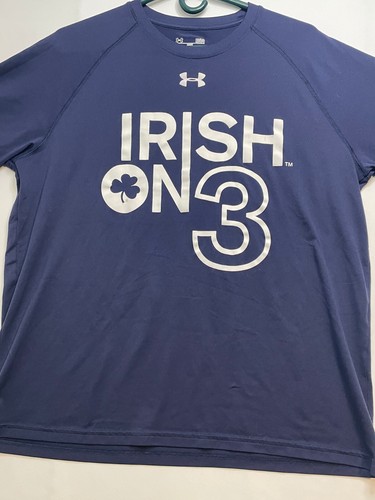 Under Armour Heat Gear Irish on 3 shirt mens large loose short sleeve blue - Picture 7 of 11