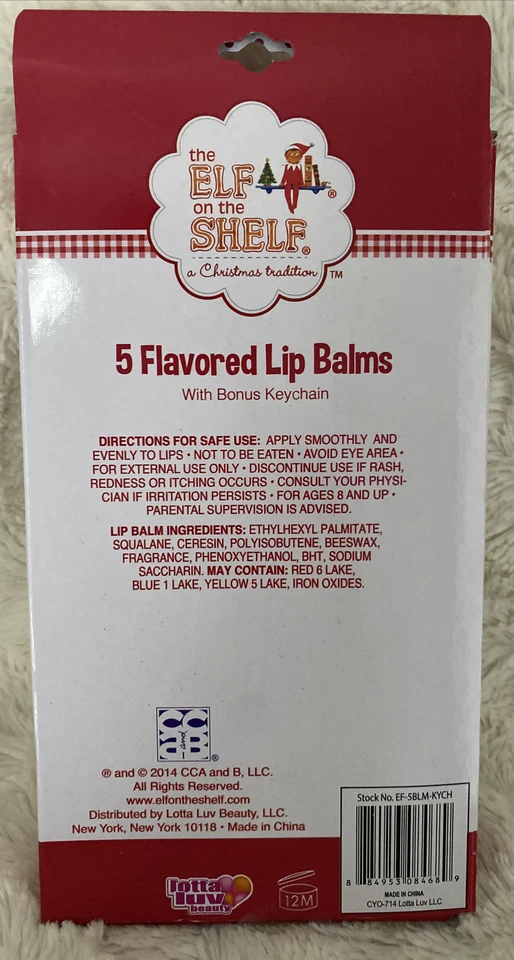 ELF ON THE SHELF 5 BÁLSAMOS LABIALES SABORIZADOS LLAVERO EXTRA Set de Regalo Novedad Foto 2 de 2
