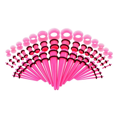 50pcs Ear Stretching Kit 14G-00G Acrylic Tapers And Plugs + Silicone Tunnels UK - Picture 3 of 31