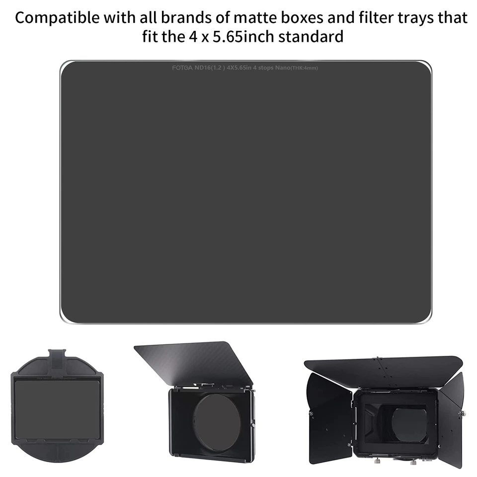 FOTGA 4X5.65" ND1.2 (4 stops) Square Neutral Density ND16 Filter Optical Glass - Image 4 of 4