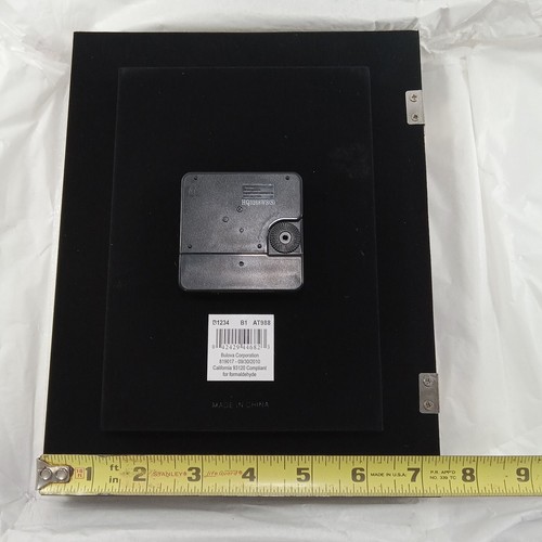 Bulova B1234 Picture Frame Clock Winfield Wood Case Espresso Brown Pewter 4x6 - Picture 11 of 16