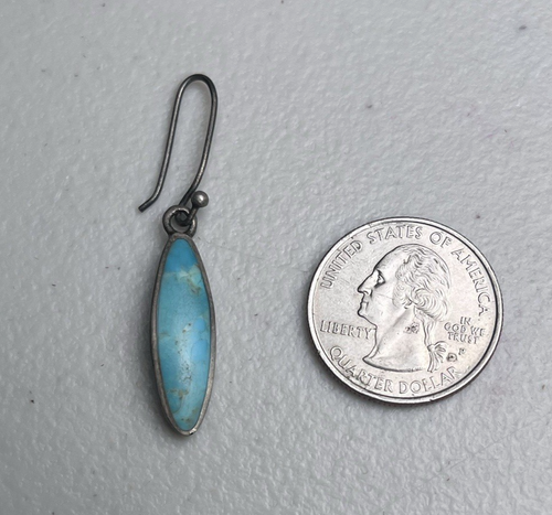 Barse Vintage Turquoise Marquise Sterling Silver Single Earring 1" 925 Craft - Picture 2 of 8