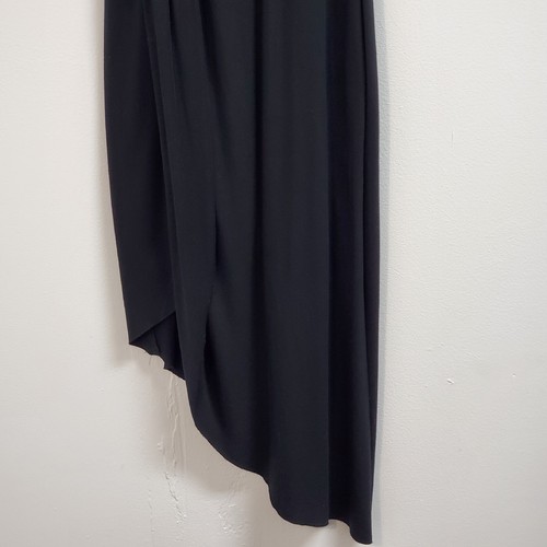 White House Black Market Dress Women's XS, Black Asymmetrical Elastic Waist - Picture 3 of 11