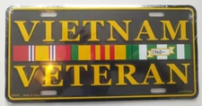 Vietnam Veteran Embossed License Plate