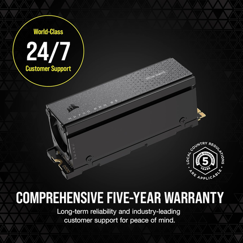 CORSAIR MP700 PRO SE with Air Cooler 4TB Pcie 5.0 X4 Nvme 2.0 M.2 SSD – M.2 2280 - Picture 9 of 10