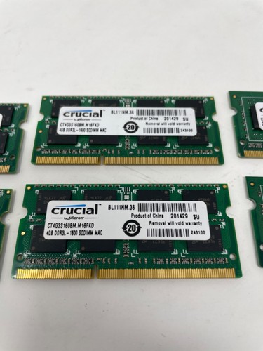 Módulo de memoria portátil Crucial Mac DDR3-1333 CT4G3S160BM de 20 GB RAM 4x4 GB y 2x2 GB - Imagen 3 de 4