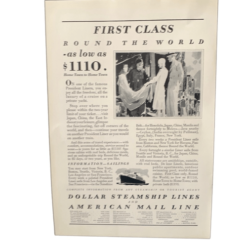 Vintage 1930 Dollar Steamship Lines Round the Worls - Imagen 2 de 4
