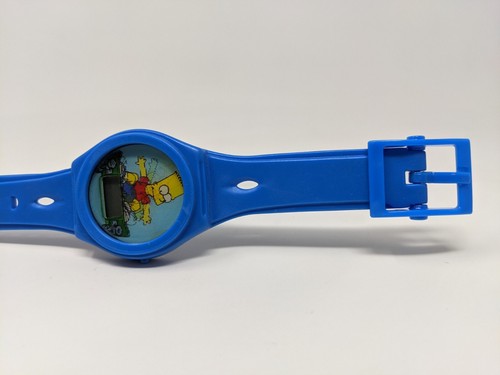 Bart Simpson 2002 Blue Holographic Wrist Watch Bart Skateboarding Works - Bild 5 von 11
